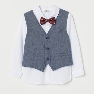 H&M Kids Vest with Red Bow Tie Size 24 Months